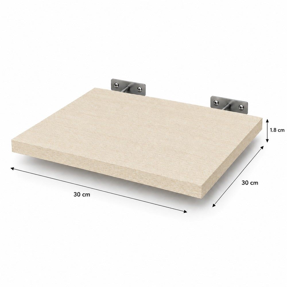 Repisa cuadrada 30 × 30 cm de melamina, 30 × 30 cm, espesor 1,8 cm