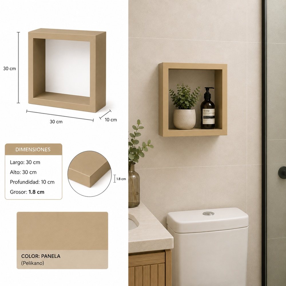 Repisa cubo 30 × 30 cm, vista 3