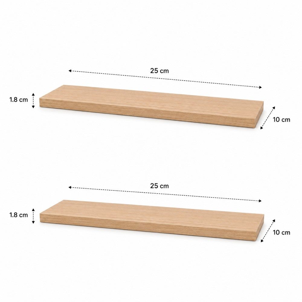Repisa recta 25 × 10 cm, vista 3