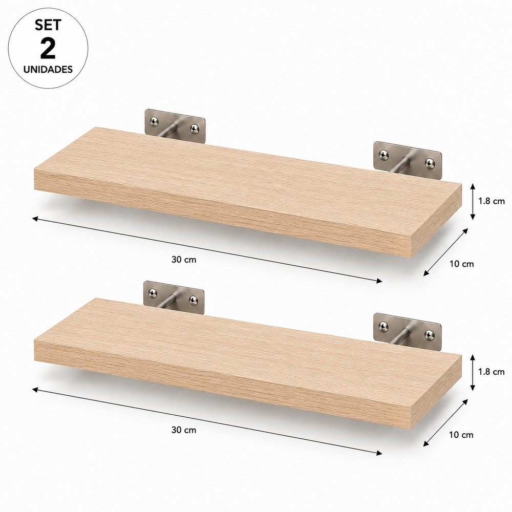 Repisa recta 30 × 10 cm, vista 2
