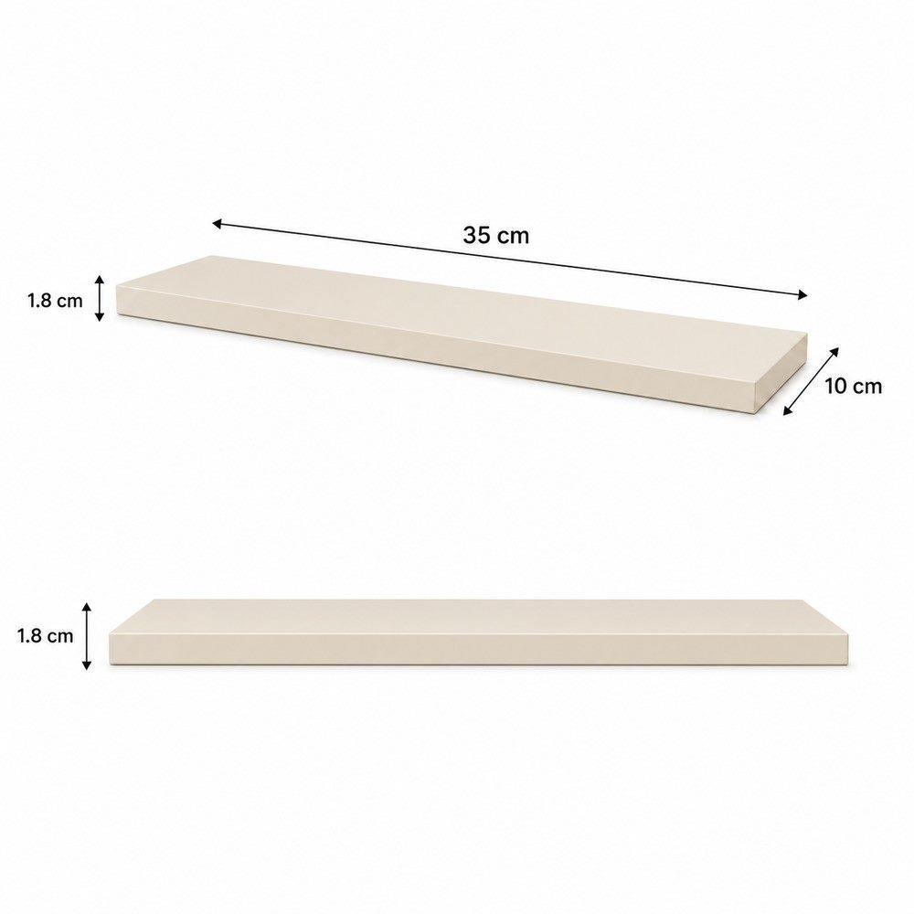 Repisa recta 35 × 10 cm de melamina, 35 × 10 cm, espesor 1,8 cm