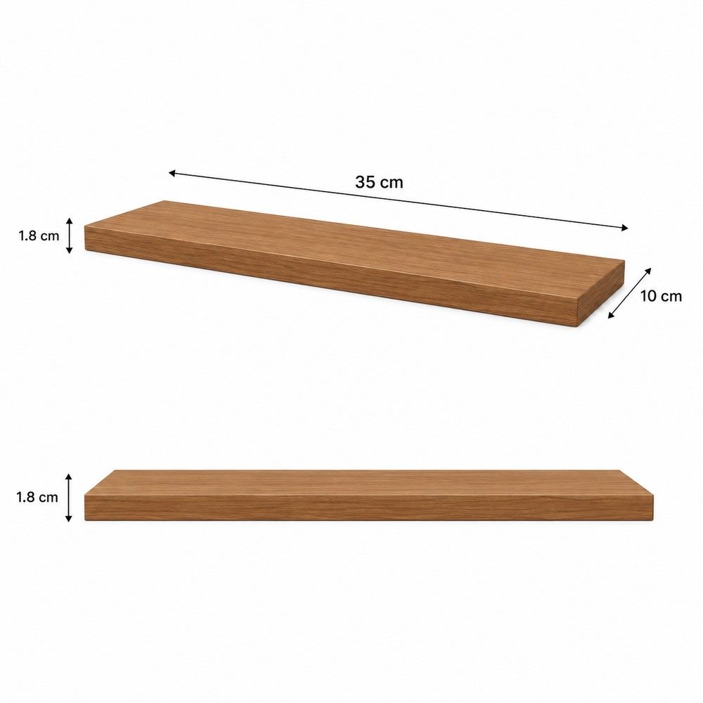 Repisa recta 35 × 10 cm, vista 3