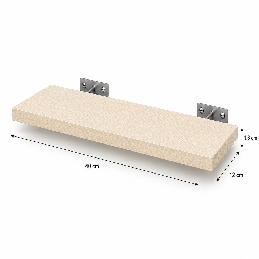 Repisa recta 40 × 12 cm de melamina, 40 × 12 cm, espesor 1,8 cm