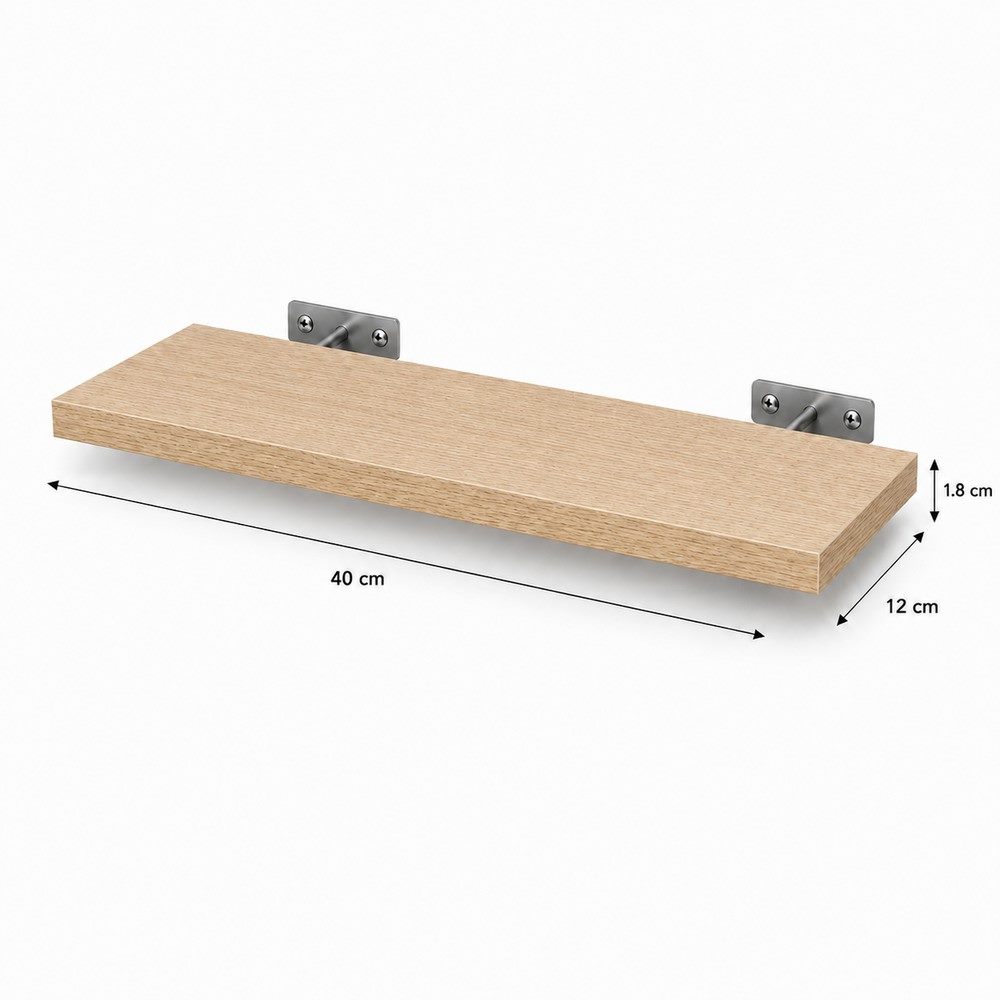 Repisa recta 40 × 12 cm, vista 3