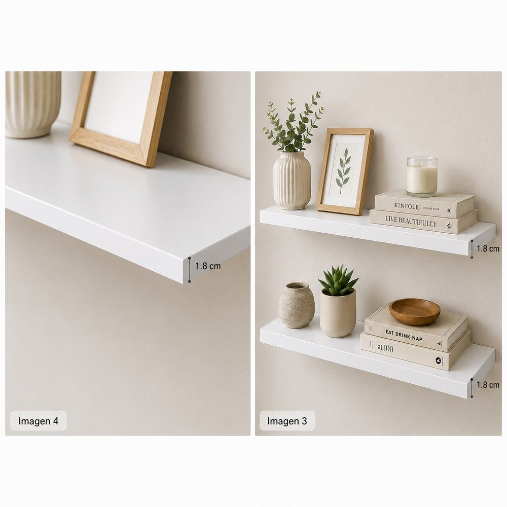 Repisa recta 60 × 20 cm, vista 2